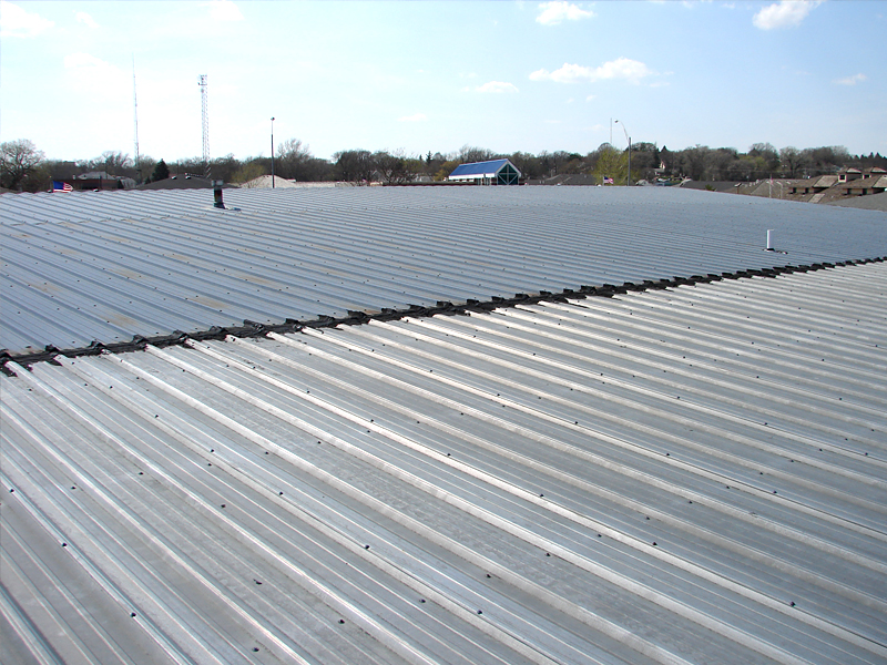 View from the roof before the roof coatings were applied at Larry Behnke's building in Norfolk, NE